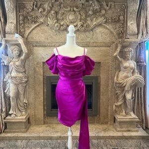 Vibrant Magenta One-Shoulder Dress